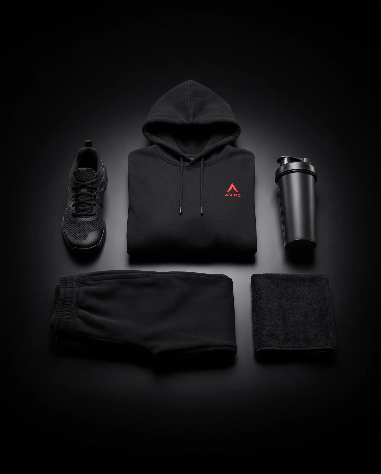 Complete Kit — Trainer, hoodie, jogger, shaker, towel.